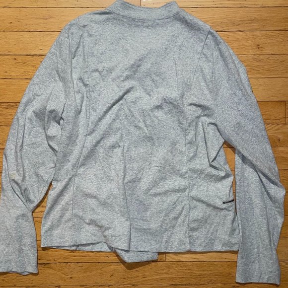 Banana Republic Asymmetrical Grey Long Sleeve Zip Fleece Jacket - Picture 3 of 13